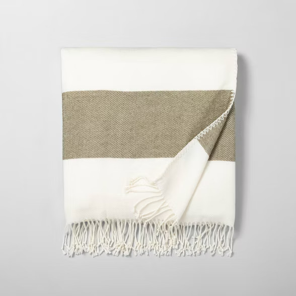 Border Stripe Throw Blanket - Hearth & Hand™ with Magnolia | Target