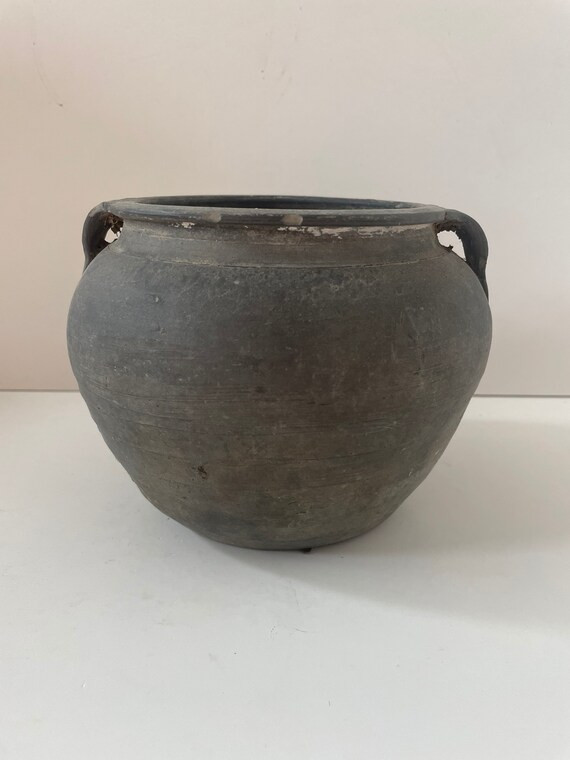 Small Vintage Clay Pot With Handles | Etsy | Etsy (US)