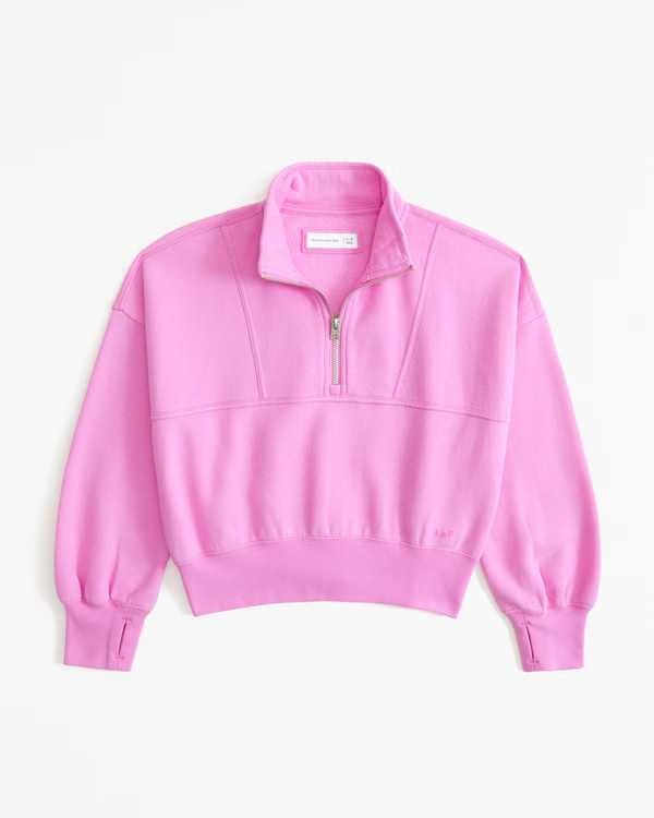 girls essential sunday half-zip sweatshirt | girls tops | Abercrombie.com | Abercrombie & Fitch (US)