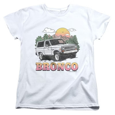 Women's Ford Bronco Bronco In The Mountains T-Shirt, White, Medium | Target
