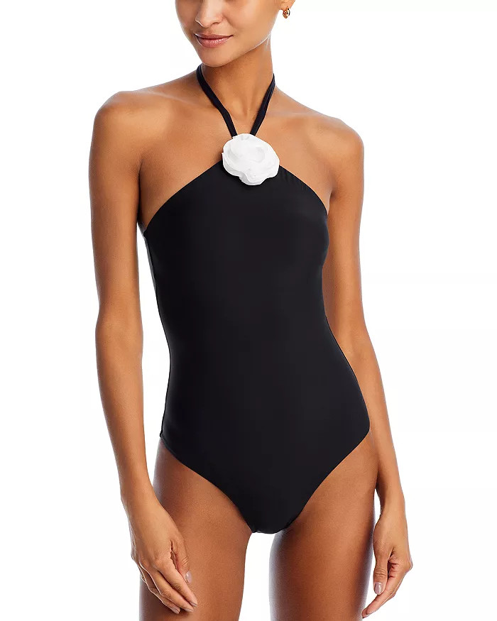Rosette One Piece Halter Swimsuit | Bloomingdale's (US)