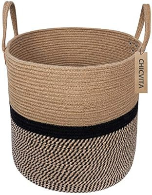 CHICVITA Extra Large Jute Basket Woven Storage Basket with Handles – Natural Laundry Basket Toy... | Amazon (US)