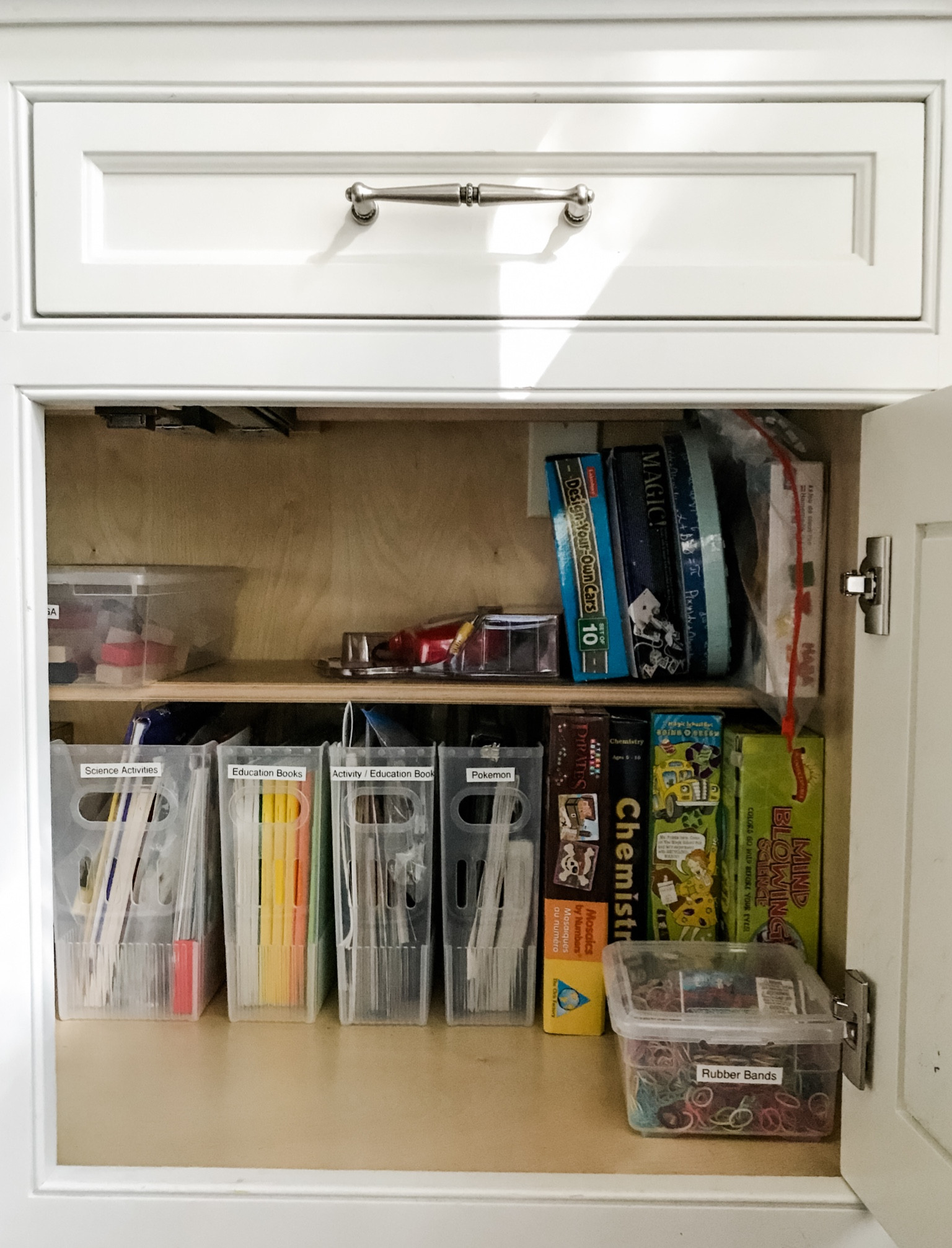 Keeping kids’s activity books & supplies organized and accessible so they can find them without asking you. 😉
Hey, it’s worth a shot!


#neatissmart #organizedkids #organizedcabinets #homeschoolsupplies

#LTKunder50 #LTKkids #LTKhome