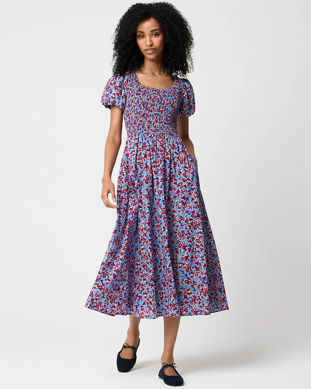 Smocked midi dress | J.Crew Factory