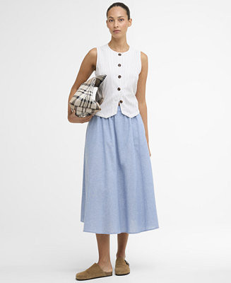 Barbour Women's Sutton Chambray Midi Skirt - Macy's | Macy's