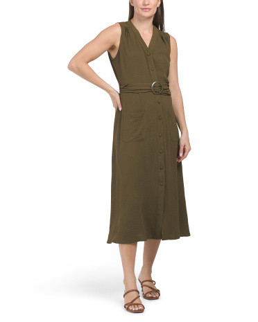 Belted Airflow Midi Dress | TJ Maxx