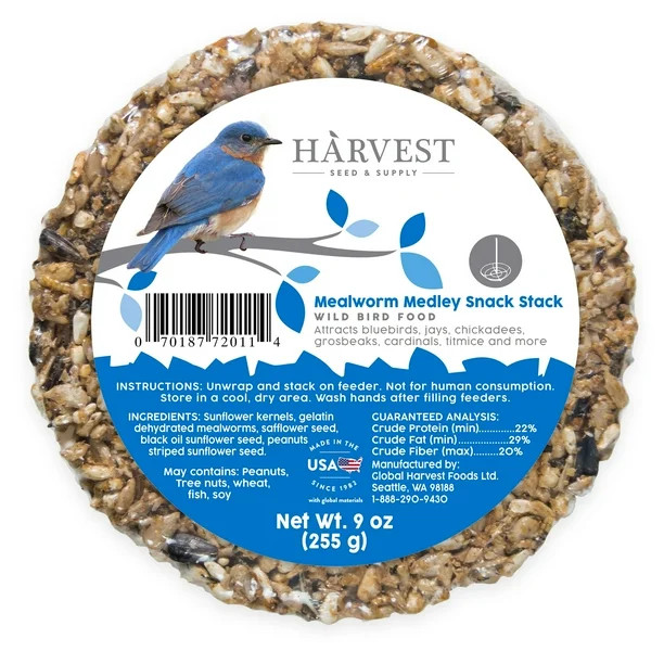 Harvest Seed & Supply Mealworm Medley Snack Stack Wild Bird Food, 9 oz. | Walmart (US)