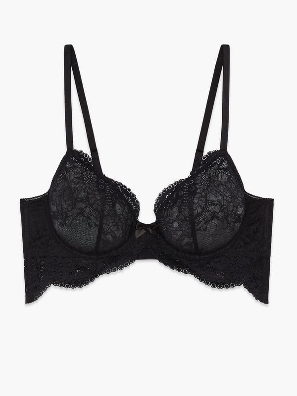 Haute Lace Unlined Demi Bra in Black | SAVAGE X FENTY UK United Kingdom | Savage X Fenty UK