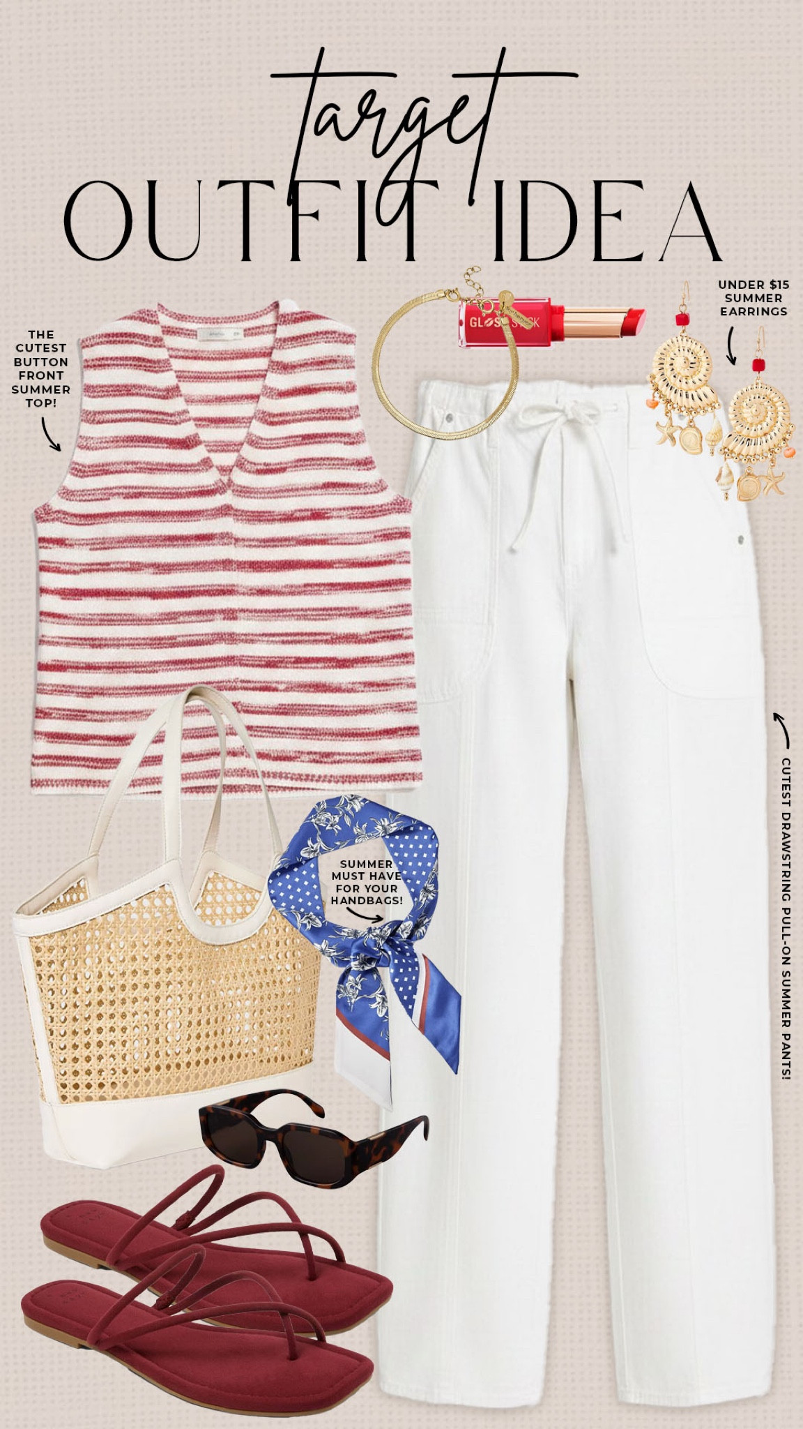 Red white and blue outfit inspo from Target!

#targetfinds

Target finds. Target fashion. Target new arrivals. Target red white blue summer style. MDW outfit idea. 4th of July outfit idea. Target white drawstring pants. Target red striped button down tank  

#LTKootd #LTKSeasonal #LTKgrwm