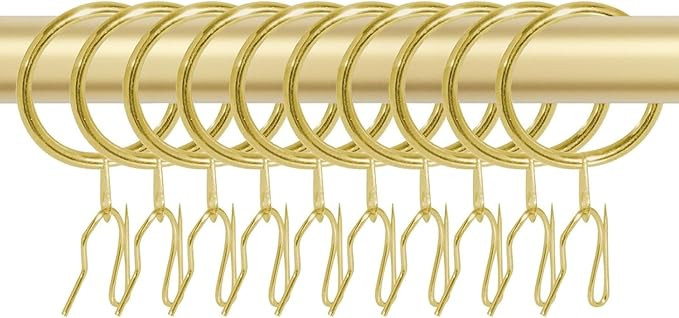 60 Pieces Metal Drapery Curtain Rings Curtain Hanging Rings and 60 Pieces Metal Curtain Drapery P... | Amazon (US)
