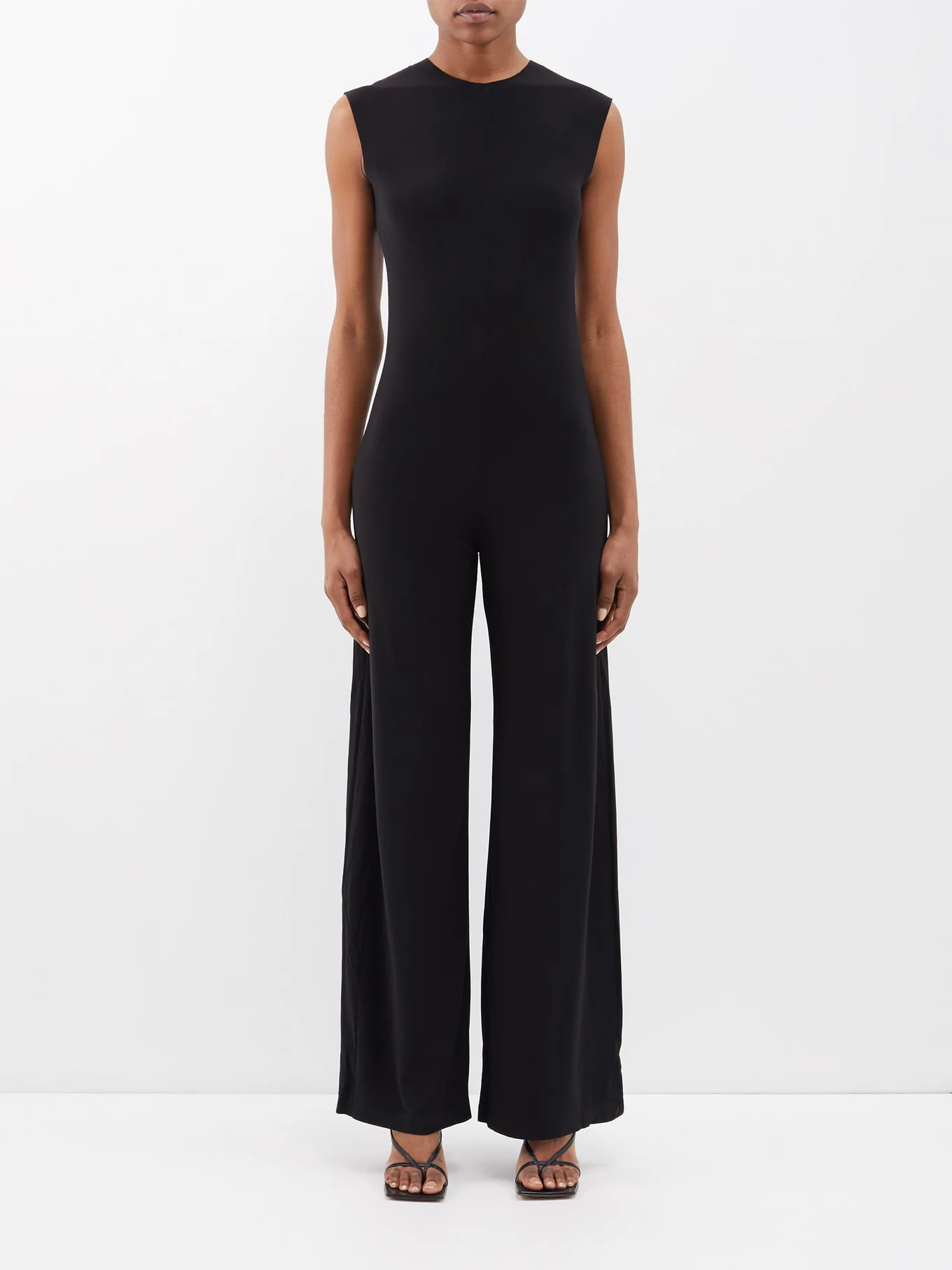 Round-neck jersey sleeveless jumpsuit | Matches (UK)