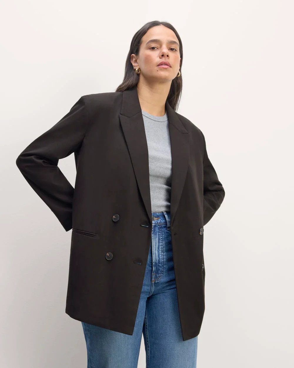 The Double-Breasted Blazer in Buttersmooth | Black | Everlane