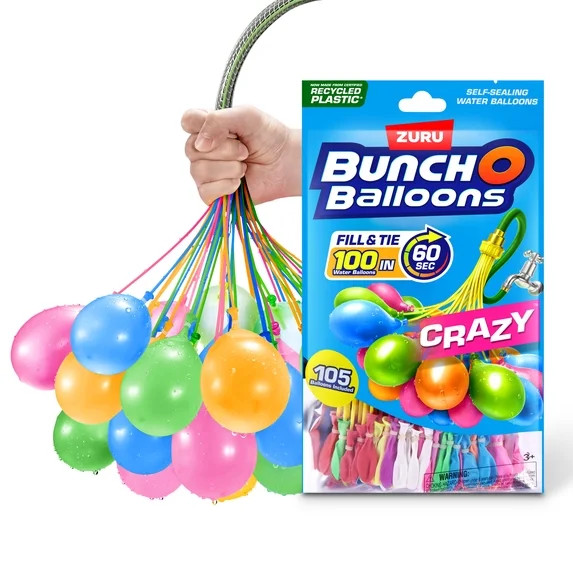 Bunch O Balloons Crazy 105 Rapid-Filling Self-Sealing Water Balloons (3 pack) for Kids, Teens  & ... | Walmart (US)