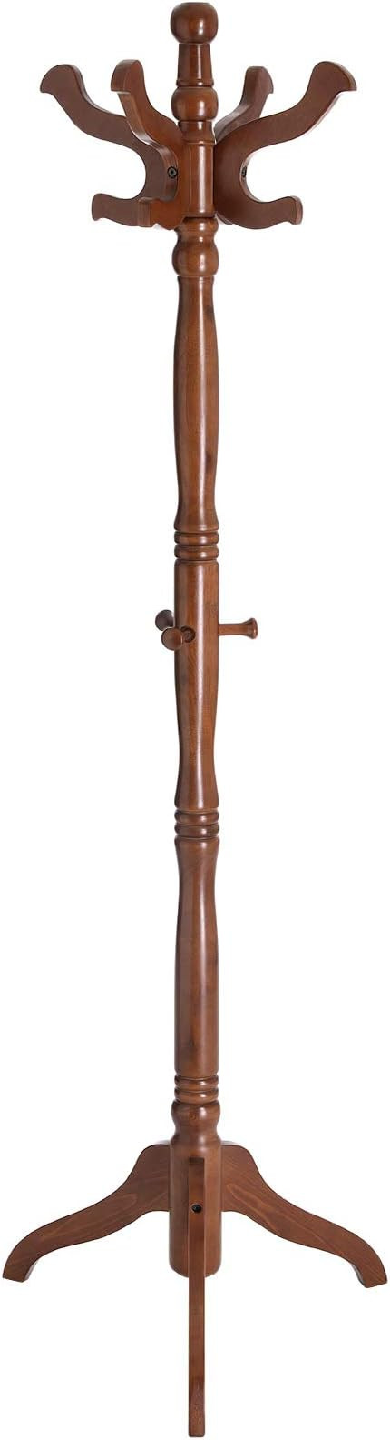 VASAGLE Coat Rack Free Standing with 11 Hooks, Wooden Hall Tree Coat Hat Tree Coat Holder with So... | Amazon (US)