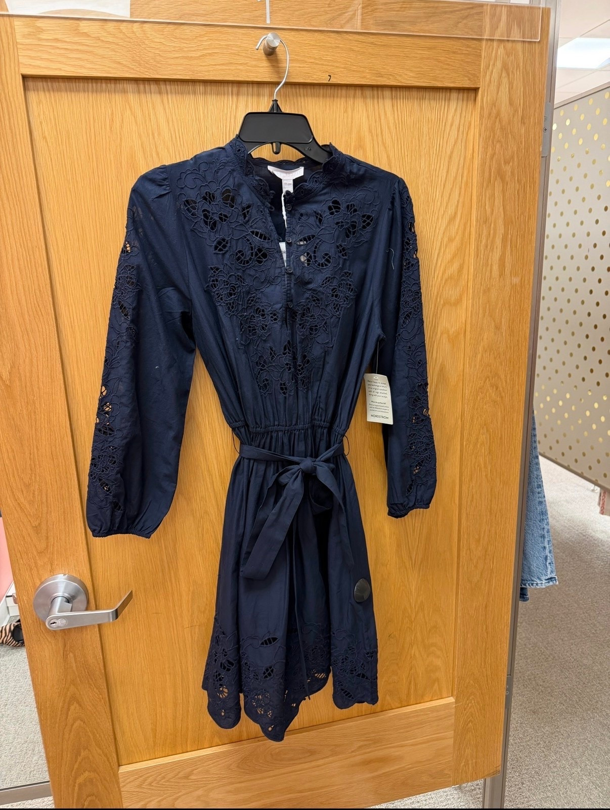 This navy dress is full of beautiful details that make it feel extra special. The intricate lace accents, tie waist, and flattering silhouette create a classic look that’s perfect for dinners, showers, or special occasions. It’s one of those dresses you’ll be excited to wear every chance you get.

#LTKmomlife #LTKgrwm #LTKootd