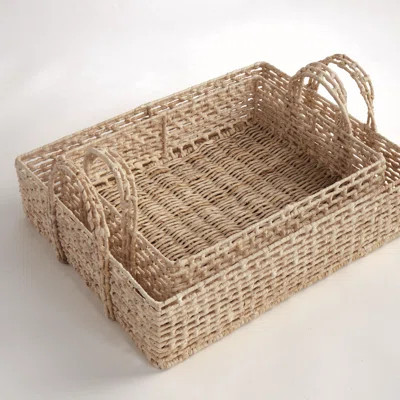 JULIET ABACA NESTING RECTANGULAR TRAYS, SET OF 2 | Wayfair North America
