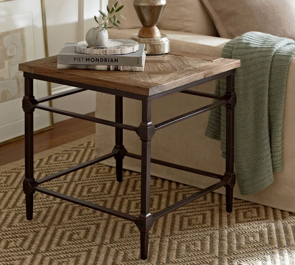 Parquet 23.5" Reclaimed Wood End Table | Pottery Barn (US)