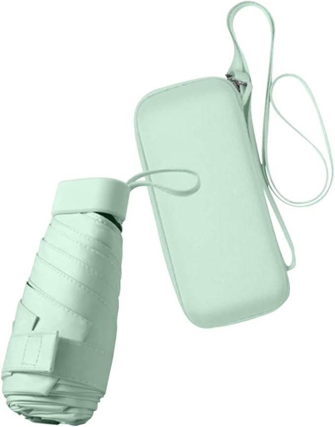 ESUFEIR Mini Sun Umbrella for Purse With Case, Small Compact UV Umbrella Travel Essentials, Light... | Amazon (US)