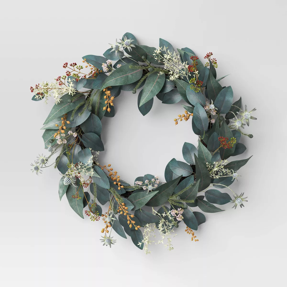 Wreath Green/Floral Wreath - Threshold™ | Target