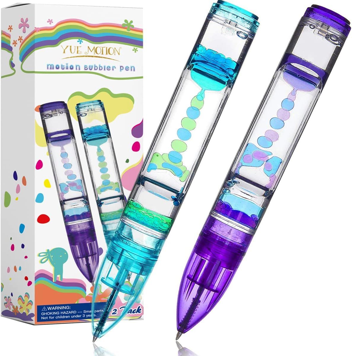 YUE Action Liquid Motion Timer Pen 2 Pack / Liquid Timer Pen / Multi Colored Fidget Pen for Office D | Amazon (US)