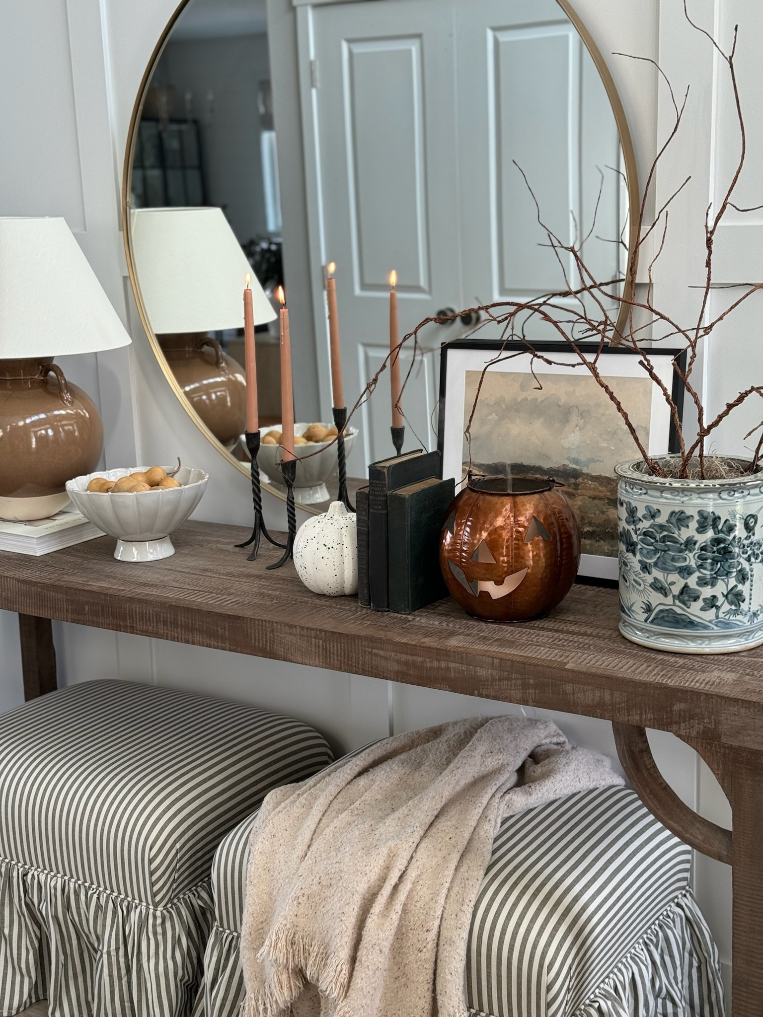 I shared more on this diffuser I just grabbed today in stories! I love how it blends in (in the Jack-O-Lantern) and the smell it provides in our entry! This pot at the end has been a favorite of mine the last few months that I have been hanging onto and I’m so glad I finally got to use it! 

#LTKHome #LTKStyleTip