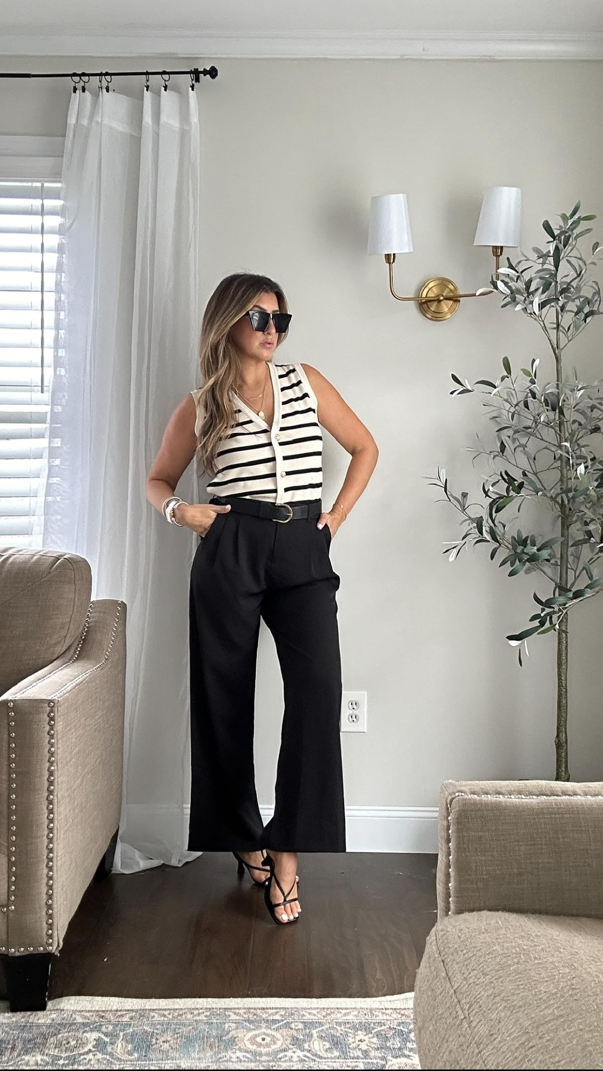 LILLUSORY Wide Leg Dress Pants Women's High Waisted Dressy Trousers | Amazon (US)