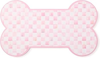 MACKENZIE-CHILDS Pup Placemat, Cute Pet Food Mat for Dog Bowls and Cat Bowls, Pink-and-White Rosy... | Amazon (US)