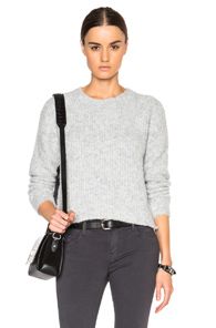 James Perse Boucle Cropped Sweater in Gray | FWRD 