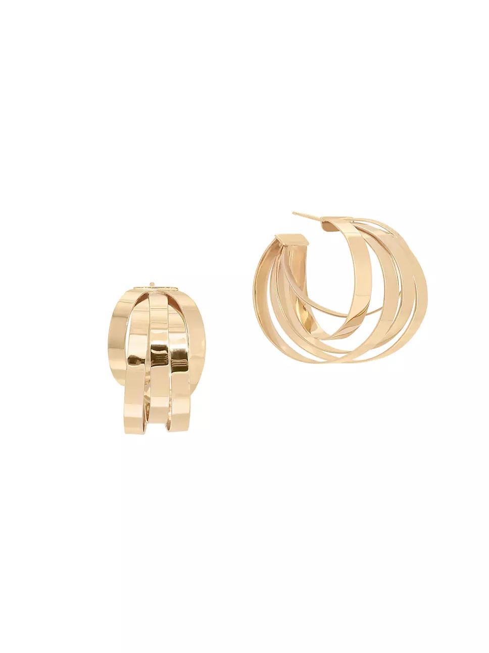 Lana Flat 14K Yellow Gold Multi-Hoop Earrings | Saks Fifth Avenue