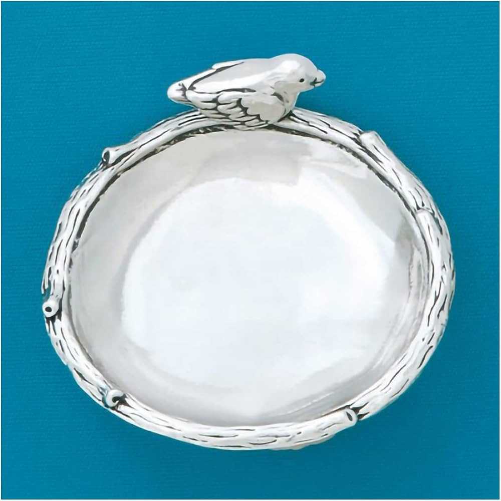 Basic Spirit Small Mini Whimsy Handcrafted Pewter Trinket Bowl Dish for Jewelry Soup Nature Lover | Amazon (US)