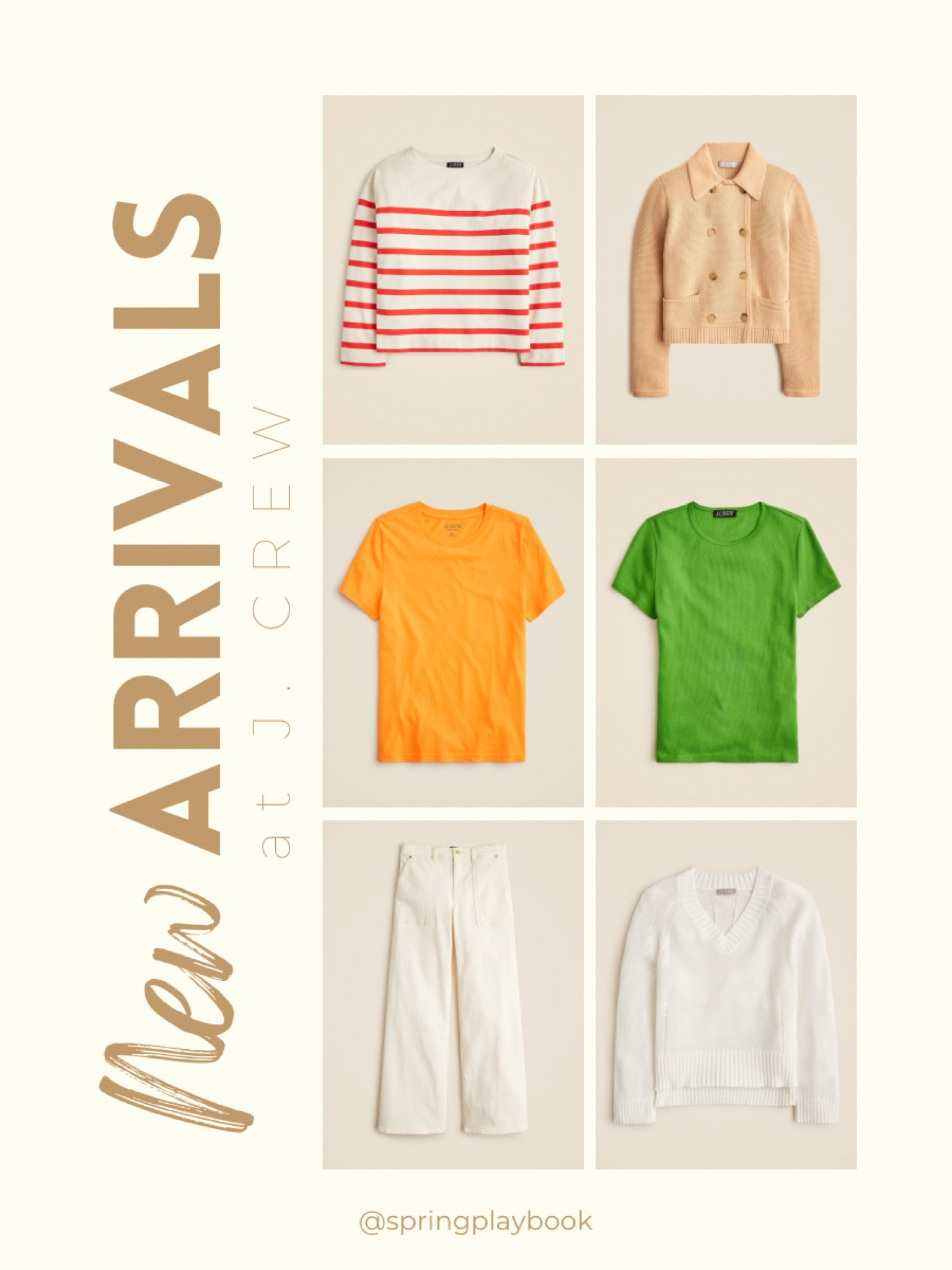 Fun new BRIGHT colors at J.Crew. 

Stripes - Warm & Clear
Camel - Warm & Light
Mango - Warm & Clear
Green - Warm

#createdcolorful #createdcolorfulspring #hocspring #tcispring #pcaspring #lightspring #warmspring #truespring #brightspring #clearspring #paintboxspring #bluespring

#LTKSaleAlert #LTKSeasonal #LTKWorkwear