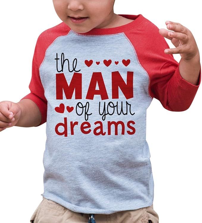 7 ate 9 Apparel Boy's Valentine's Day Toddler Vintage Baseball Shirt T-Shirt | Amazon (US)