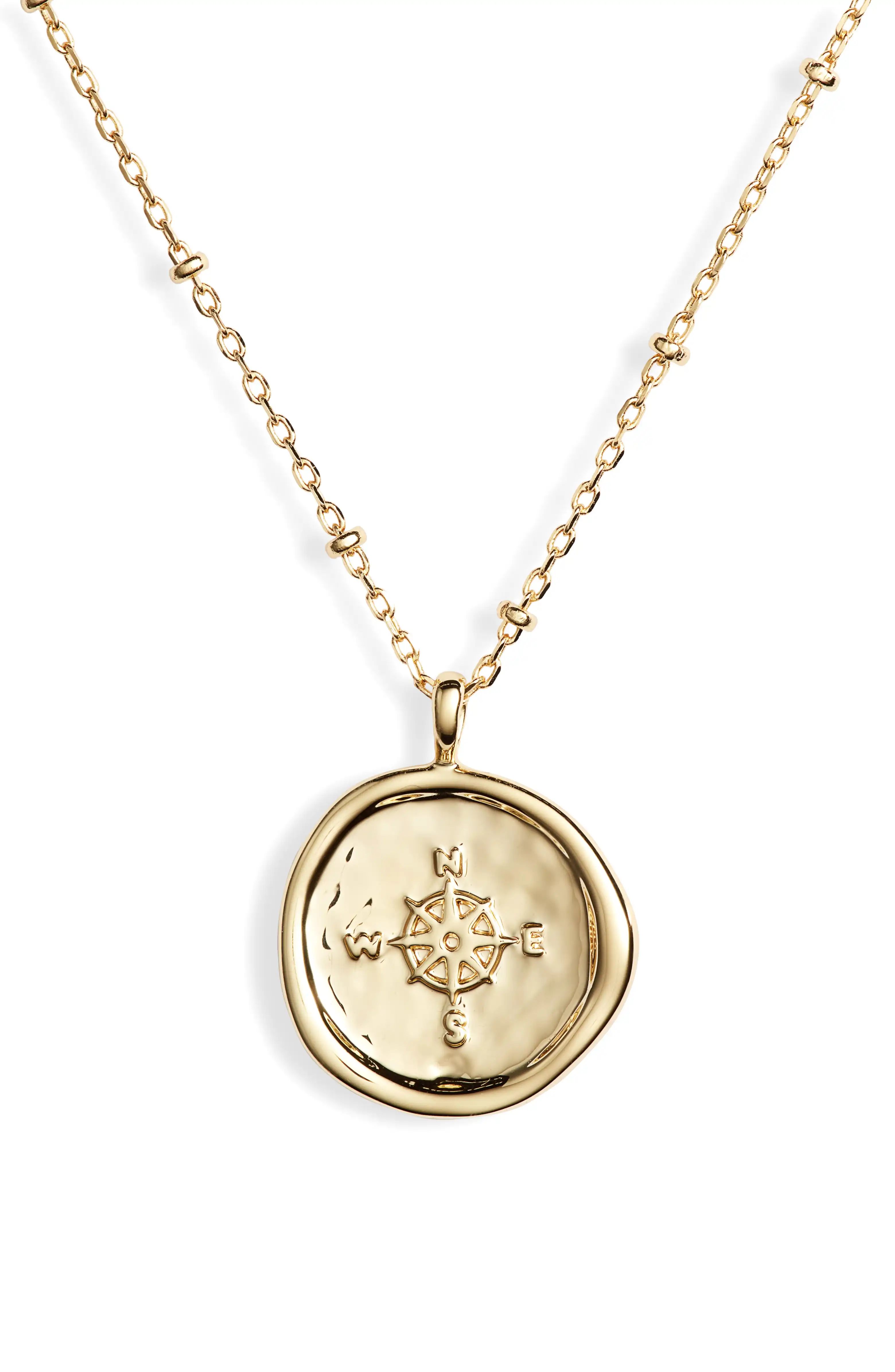 Compass Coin Pendant Necklace | Nordstrom