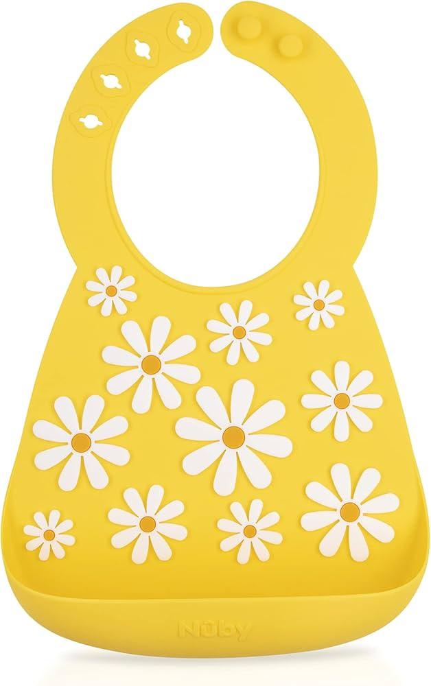 Nuby 3D Soft Silicone Baby Bib with Scoop - Silicone Bib for Toddlers and Babies 6+ Months - Yell... | Amazon (US)