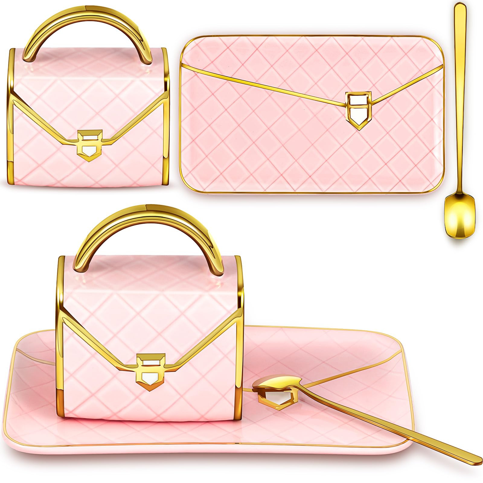 Zubebe 1 Set Coffee Mug Elegant Handbag Shaped Cup Christmas Modern Ceramic Purse Mug with Spoon ... | Amazon (US)