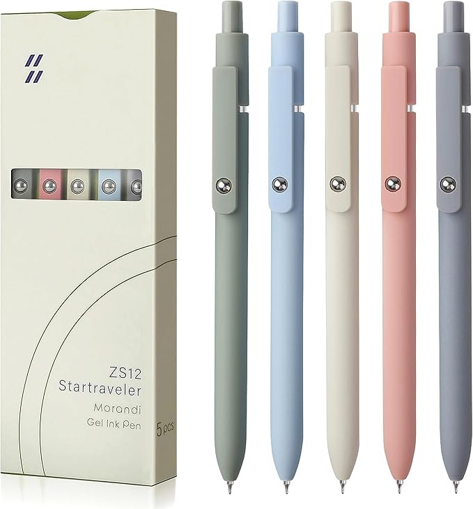 FIOVER 5pcs Gel Pens Quick Dry Ink Pens Fine Point Premium Retractable Rolling Ball Gel Pens Blac... | Amazon (US)