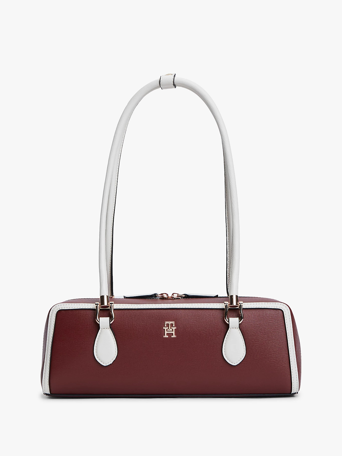 Colour-Blocked Rectangular Shoulder Bag | Burgundy | Tommy Hilfiger | Tommy Hilfiger UK