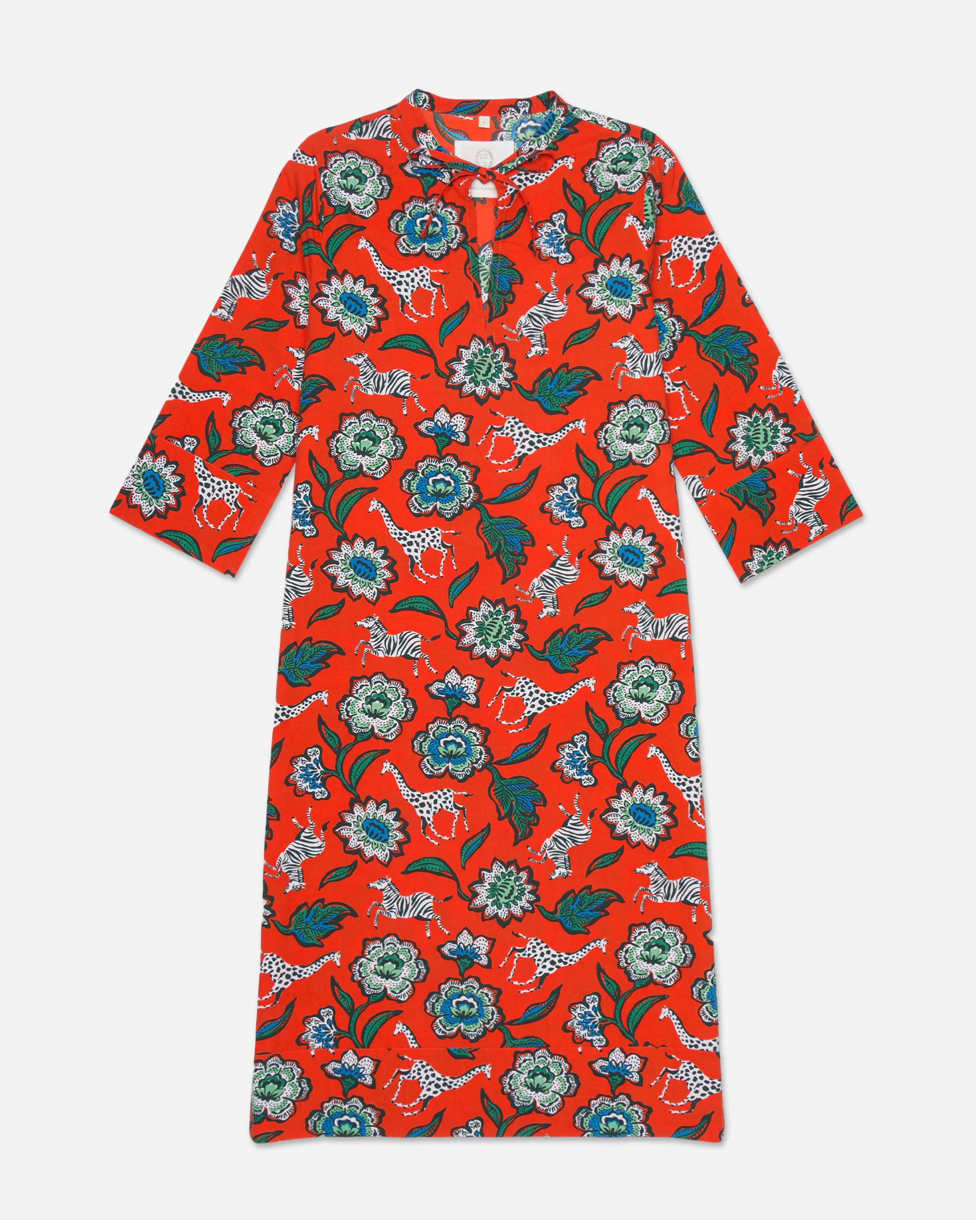 floral-safari-caftan-scarlet | Printfresh