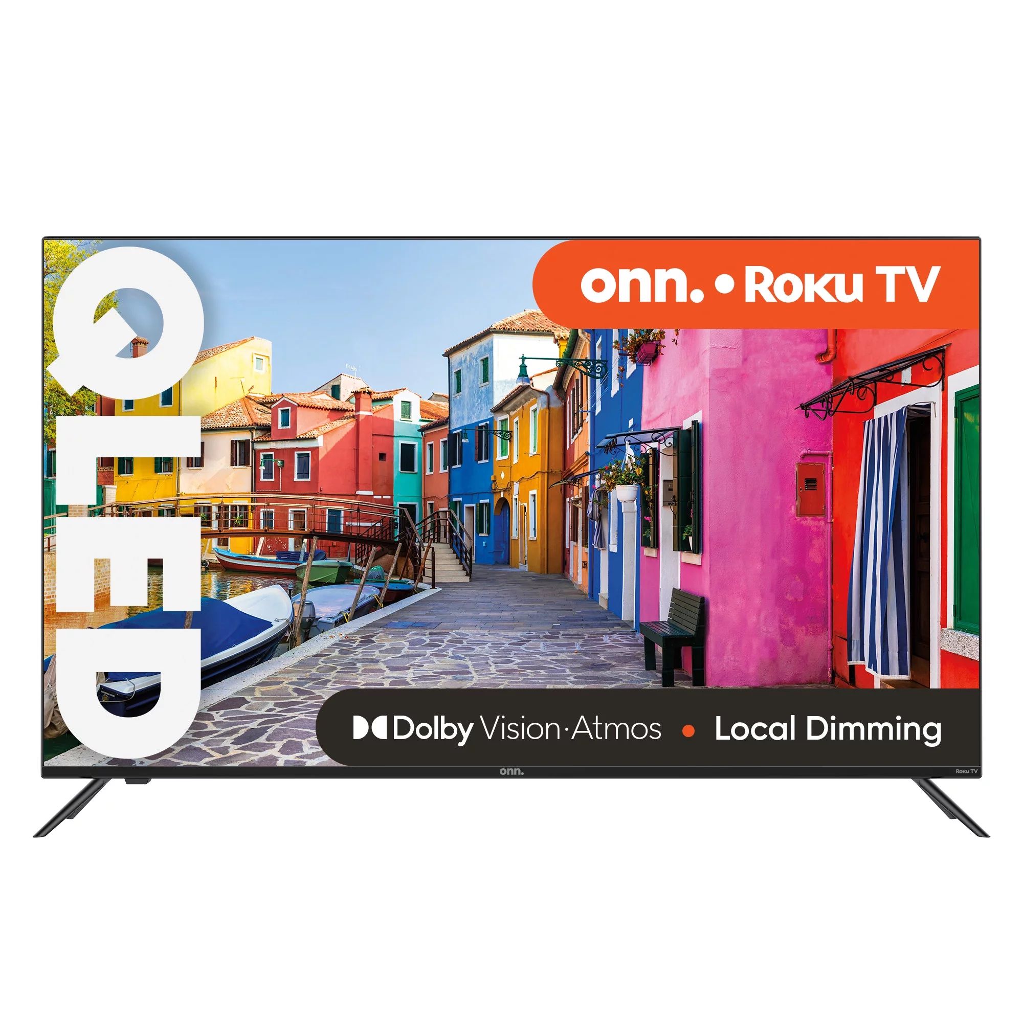 onn. 50” QLED 4K UHD (2160p) Roku Smart TV with Dolby Atmos, Dolby Vision, Local Dimming, 120hz... | Walmart (US)