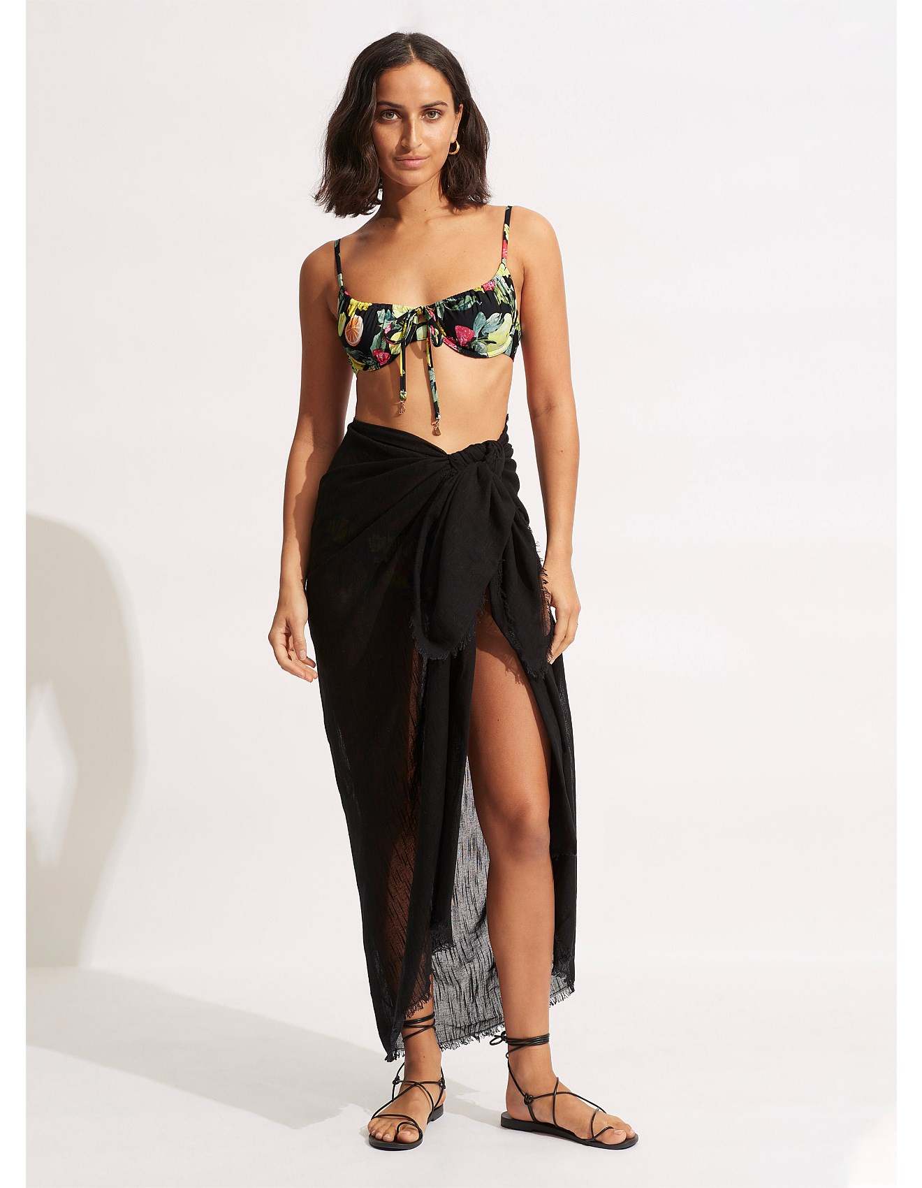 Textured Cotton Beach Wrap | David Jones (Australia & New Zealand)