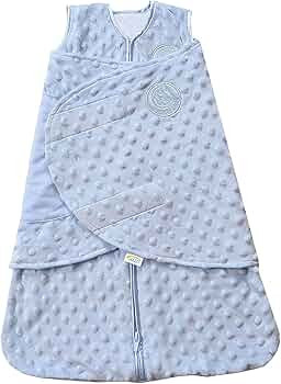 HALO Sleepsack Plush Dot Velboa Swaddle, 3-Way Adjustable Wearable Blanket, Blue, Newborn, 0-3 Mo... | Amazon (US)