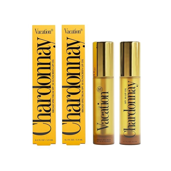 Vacation Chardonnay Lip Oil SPF 30, Sunscreen for Lips, Hydrating Lip Oil, Caramel Vanilla Flavor... | Amazon (US)