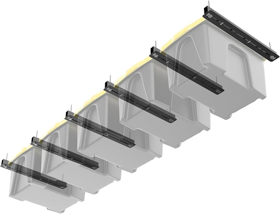 TORACK Garage Ceiling Bin Storage Rack, Overhead Tote Storage Rails | Amazon (US)