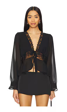 KAT THE LABEL Betty Blouse in Black from Revolve.com | Revolve Clothing (Global)