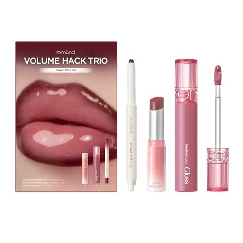 rom&nd Volume Hack Trio Glazed Plum Lip Set | Plumping, Hydrating K-Beauty Lip Kit for High-Shine, Irresistible Pouts | Amazon (US)