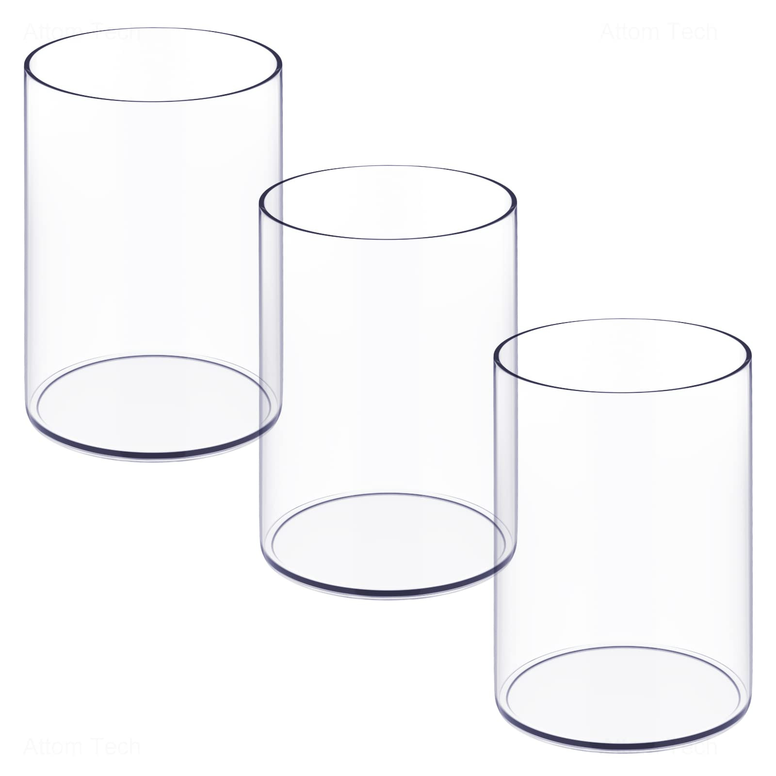 NiOffice Stylish Clear Acrylic Desk Organizer Pen and Pencil Holders Set of 3, Round Makeup Brush... | Amazon (UK)