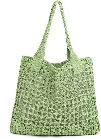 ENBEI Women's Beach Tote Bag, Crochet Knit Hollow Design, Stylish Tote for Beach,Travel and Every... | Amazon (US)