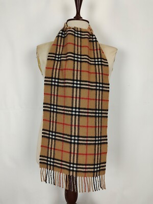 Burberry genuine vintage Nova check Camel 100% Lambswool winter Scarf Scarves  | eBay | eBay UK