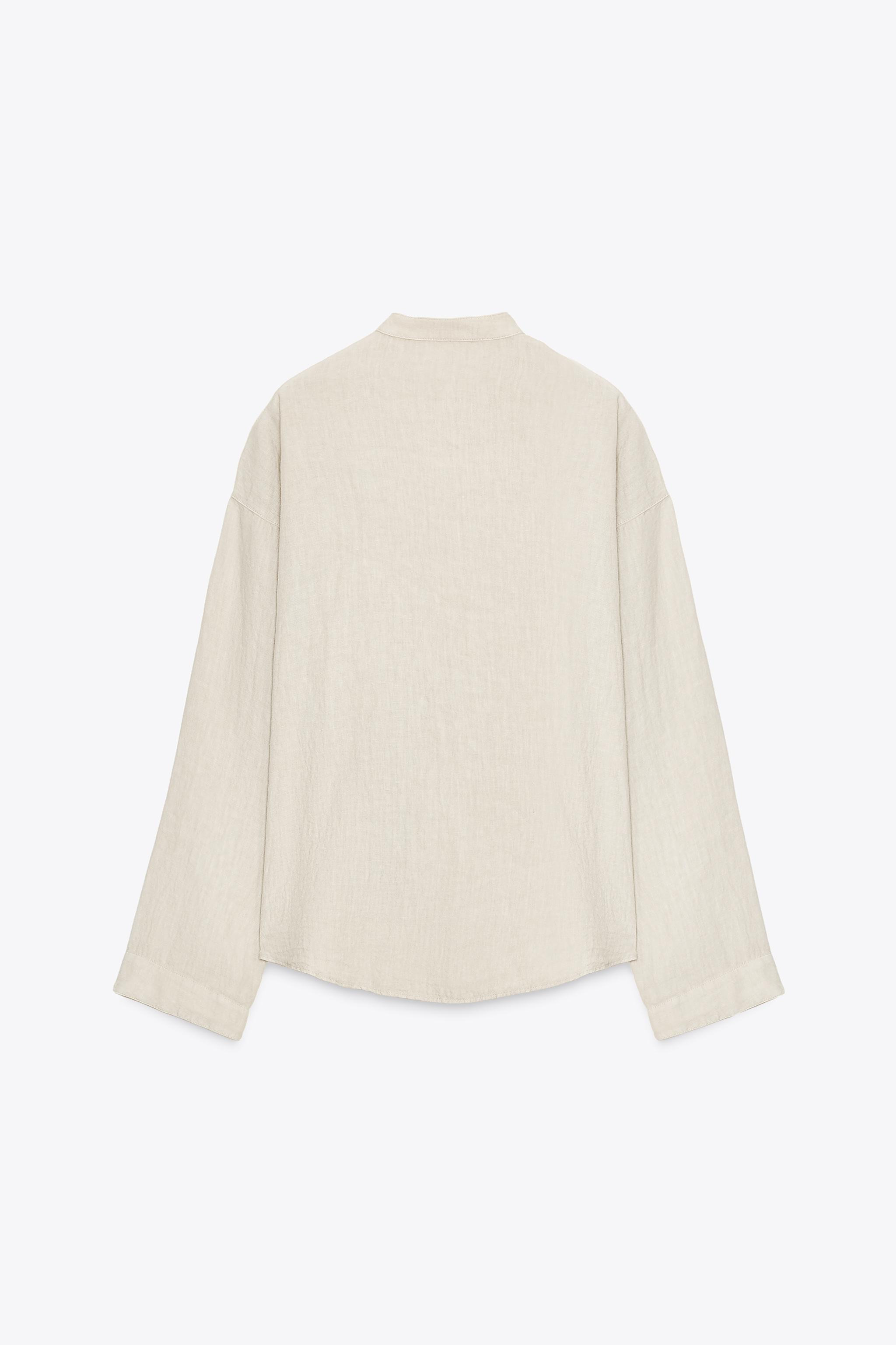 100% LINEN OVERSHIRT ZW COLLECTION | Zara US