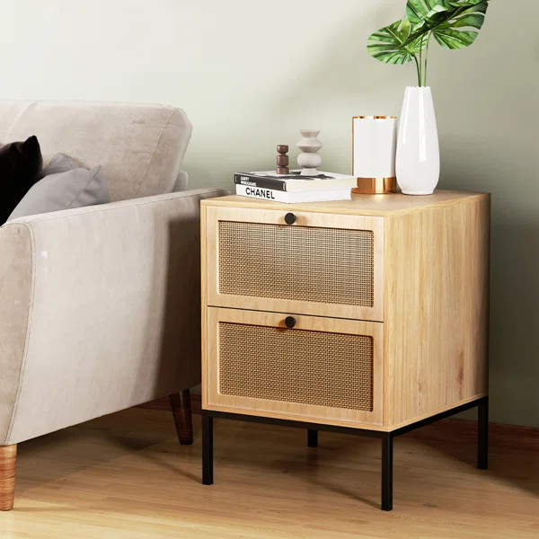 Broden 21.65'' Tall 2 - Drawer Nightstand in Brown | Wayfair North America